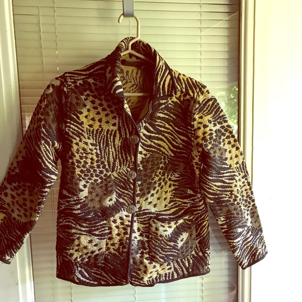 Jane Ashley Like new animal print jacket size small
